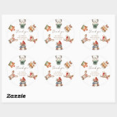 Bosdieren Kerstwinter baby shower Ronde Sticker (Vel)