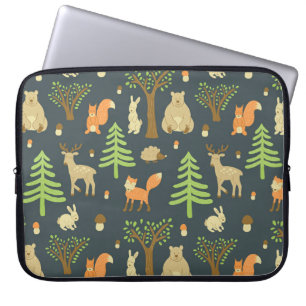  bosdieren, kinderpatroon. laptop sleeve