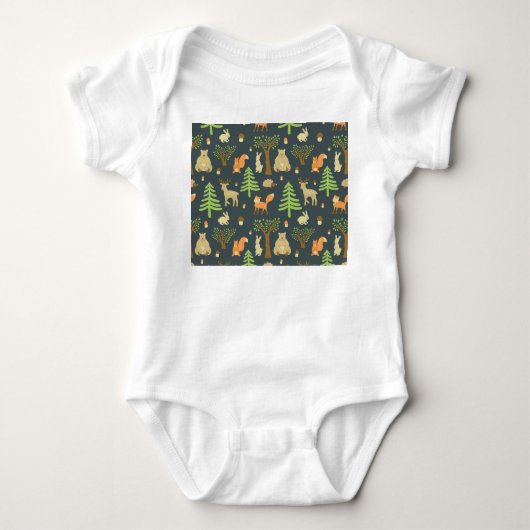 bosdieren, kinderpatroon. romper (Voorkant)