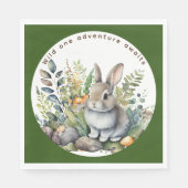Bosdieren Konijn Feest Decoratie Eettafel Servet (Voorkant)