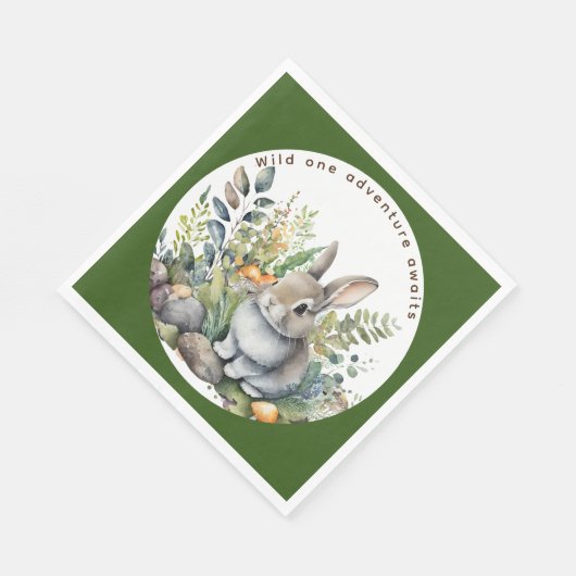 Bosdieren Konijn Feest Decoratie Eettafel Servet (Hoek)