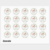 Bosdieren Koppel Baby Shower Ronde Sticker (Vel)