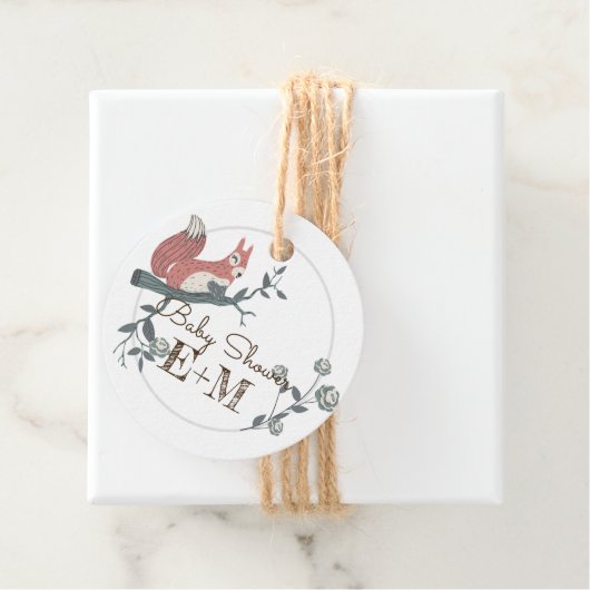 Bosdieren koppels BABY SHOWER Bedankjes Labels (In situ)