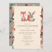 Bosdieren koppels baby shower / Sprinkle Kaart (Voorkant / Achterkant)