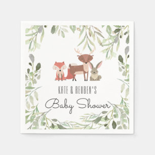 Bosdieren koppels baby shower / Sprinkle Servet