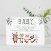Bosdieren koud buiten Baby shower Kaart (Staand voorkant)