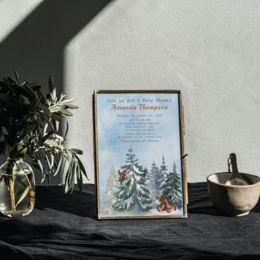 Bosdieren Landschap Avontuur Baby Shower Kaart