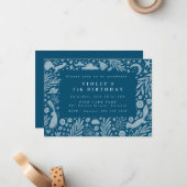 Bosdieren Linocut Border Notitiekaartje (Voorkant / Achterkant in situ)