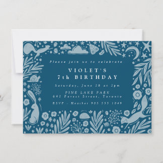 Bosdieren Linocut Border Notitiekaartje