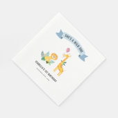 Bosdieren Lion Giraffe 1e verjaardag Servet (Hoek)