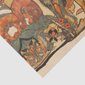 BOSDIEREN, LUIPAARD, JAKHALZEN, KONIJNEN, BLOEMEN TISSUEPAPIER (Detail)