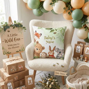 Bosdieren Malse Dieren Groene Planten Baby Shower Kussen
