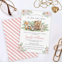 Bosdieren meisje baby shower