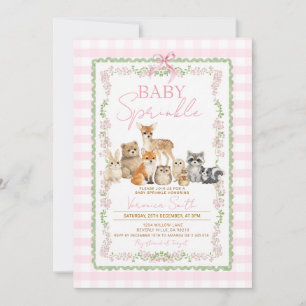 Bosdieren Meisje Sprinkle   Roze Gingham Kaart