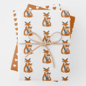 Bosdieren met hartpatroon inpakpapier vel (In situ)