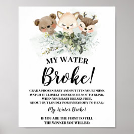 Bosdieren Mijn bord Baby shower Poster