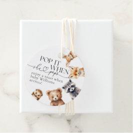 Bosdieren Modern Baby shower Bedankjes Labels