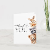 Bosdieren Modern Baby shower Bedankkaart (Voorkant)