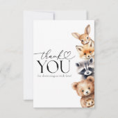 Bosdieren Modern Baby shower Bedankkaart (Voorkant)