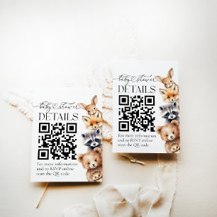 Bosdieren Modern Baby shower DETAILS Informatiekaartje