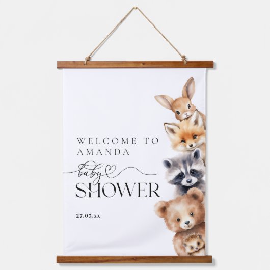 Bosdieren Modern Baby shower Hangend Wandkleed (Voorkant)