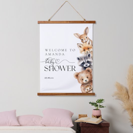 Bosdieren Modern Baby shower Hangend Wandkleed (Slaapkamer)