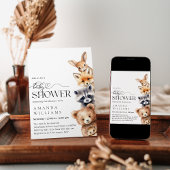 Bosdieren Modern Baby shower Kaart