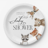 Bosdieren Modern Baby shower Papieren Bordje (Voorkant)