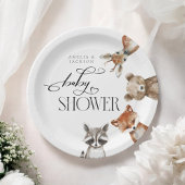 Bosdieren Modern Baby shower Papieren Bordje