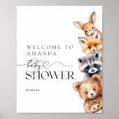 Bosdieren Modern Baby shower Poster (Voorkant)