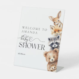 Bosdieren Modern Baby shower Reclamebord Met Voetstuk