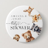 Bosdieren Modern Baby shower Ronde Button 7,6 Cm (Voorkant)