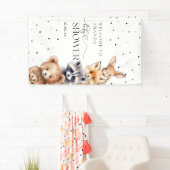 Bosdieren Modern Baby shower Spandoek (Insitu)