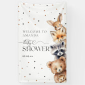 Bosdieren Modern Baby shower Spandoek (Verticaal)