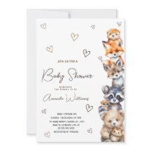 Bosdieren Moderne Baby Shower Uitnodiging