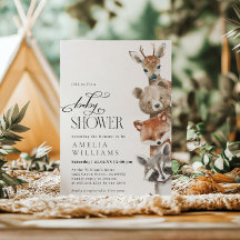 Bosdieren Moderne Neutrale Baby Shower