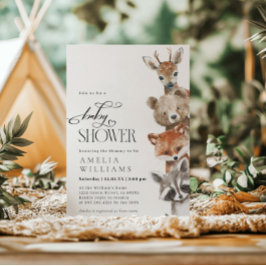 Bosdieren Moderne Neutrale Baby Shower Kaart