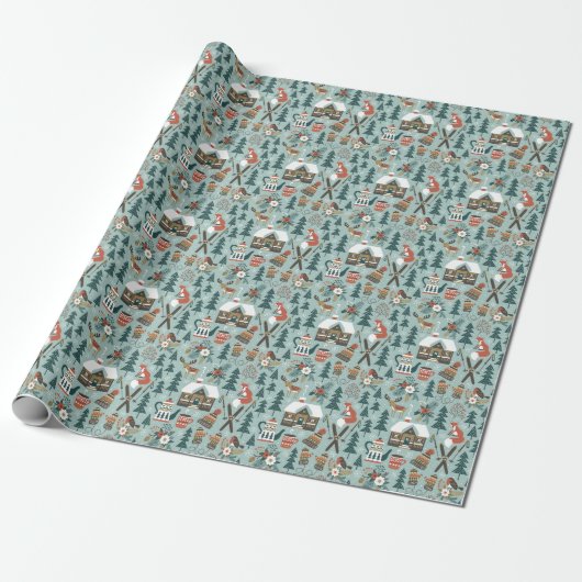 Bosdieren: naadloos. cadeaupapier (Uitgerold)