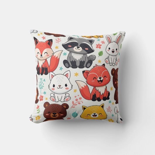 Bosdieren Naadloos Kussen (Voorkant)