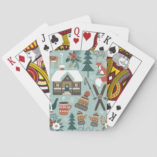 Bosdieren:  naadloos. pokerkaarten (Achterkant)