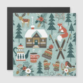 Bosdieren: Naadloze winter vintage. (Voorkant / Achterkant)