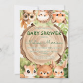 Bosdieren Natuur Woodland Baby Jongensdouche Kaart (Voorkant)