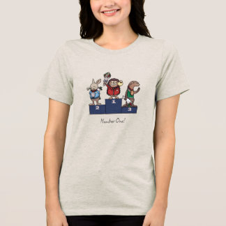 Bosdieren Nummer Eén! Cadeau Podium Kunst Tri-Blend Shirt