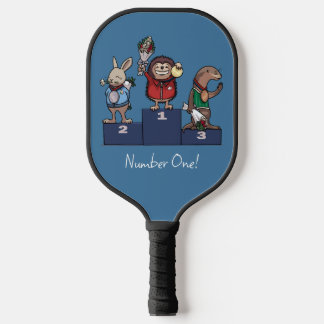 Bosdieren Nummer Eén! Medaille Podium Kunst Pickleball Paddle