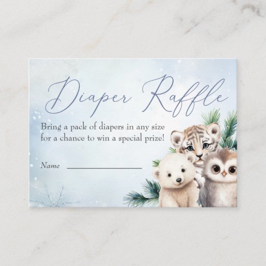 Bosdieren Oh Baby Winter Luier Raffle Informatiekaartje (Voorkant)