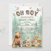Bosdieren Oh Boy Boho baby shower Kaart (Voorkant)