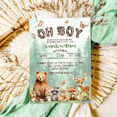 Bosdieren Oh Boy Boho baby shower Kaart