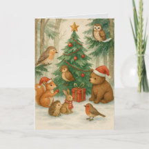 Bosdieren Op Maat Gemaakte Kerstkaart