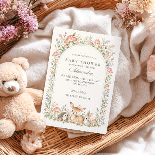 Bosdieren Paddenstoel Baby Shower Kaart
