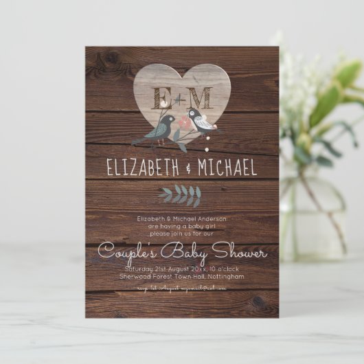 Bosdieren Paren BABY SHOWER Kaart (Staand voorkant)